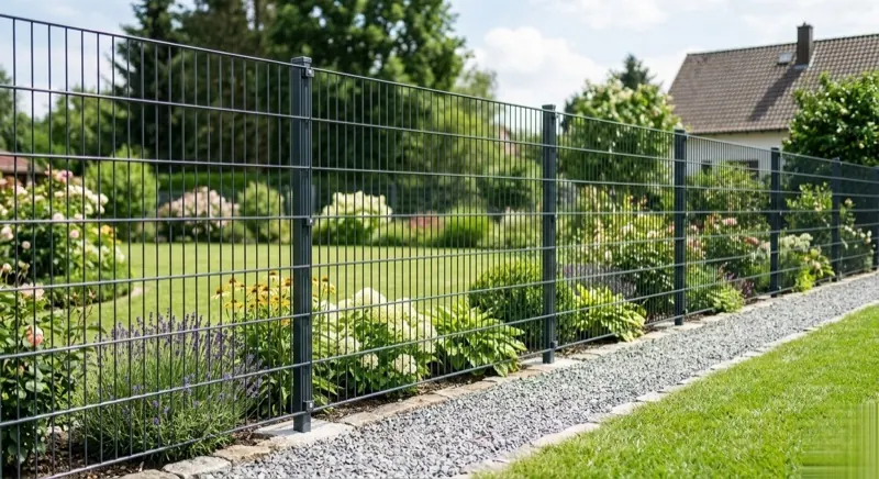 Metallzaun als Grundstückseinfassung, gebaut in der Region Hannover